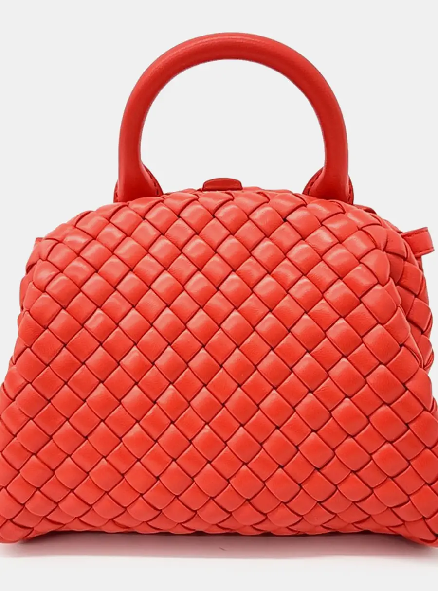 Bottega Veneta Mini Handle Red Nappa Leather Top Handle Bag