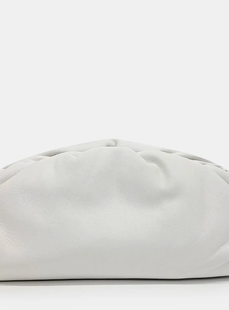 Bottega Veneta The Chain Pouch Mini White Calfskin Leather Belt Bag