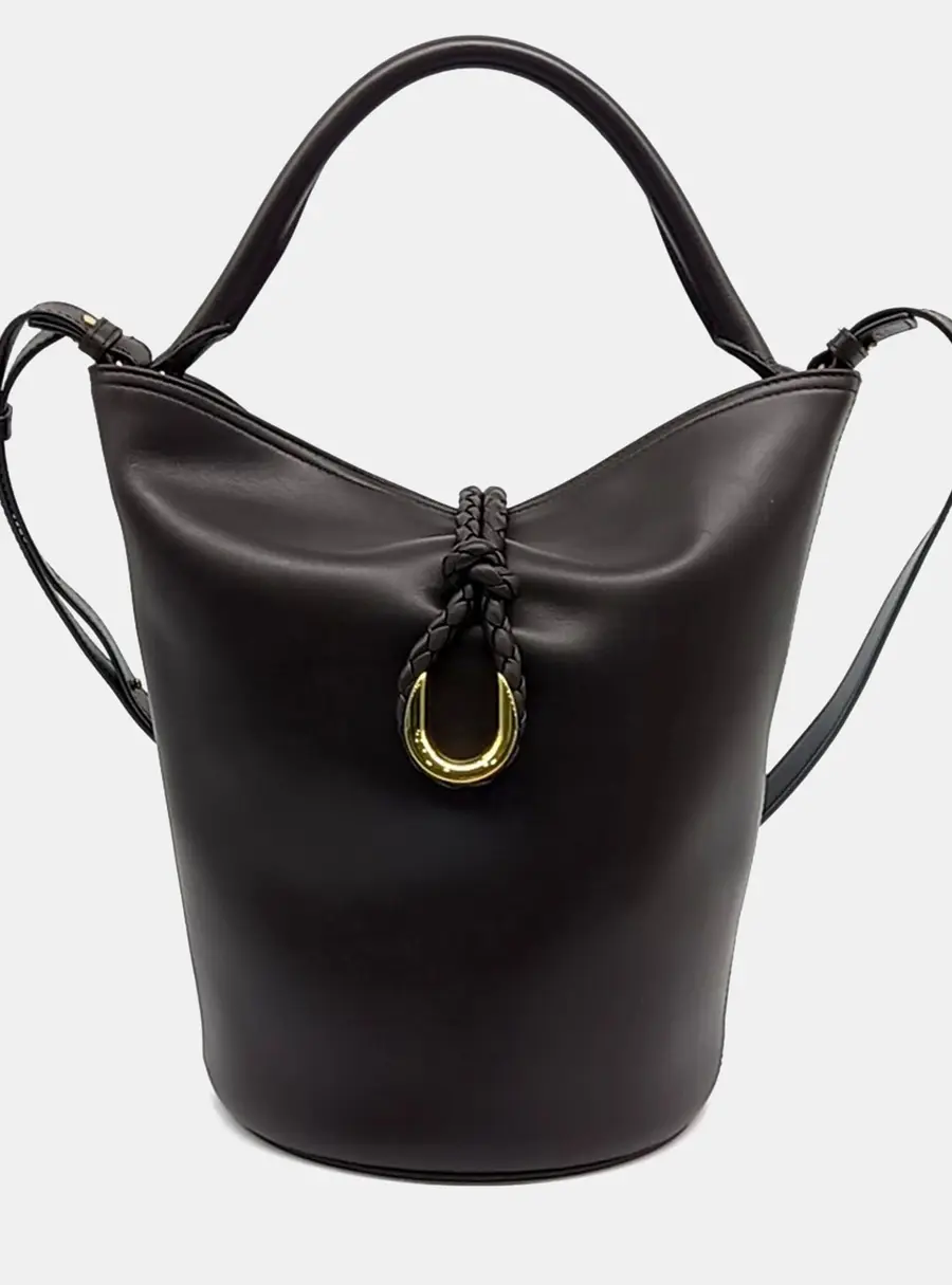 Bottega Veneta Liberta Brown Leather Bucket Bag