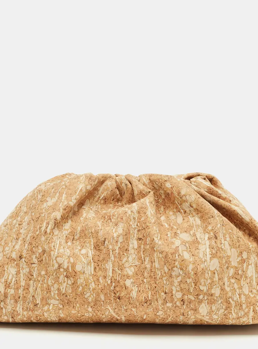Bottega Veneta The Pouch Large Brown Cork Clutch