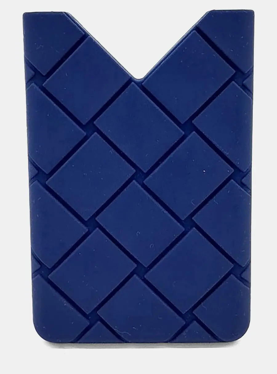 Bottega Veneta Intrecciato Card Holder Blue Rubber Card Holder Bag