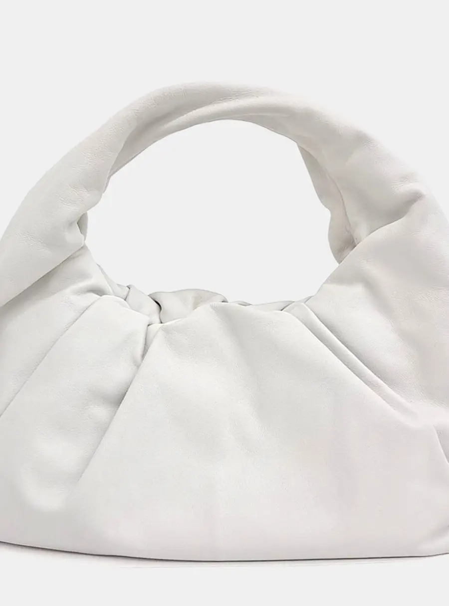 Bottega Veneta Small Pouch White Leather Shoulder Bag