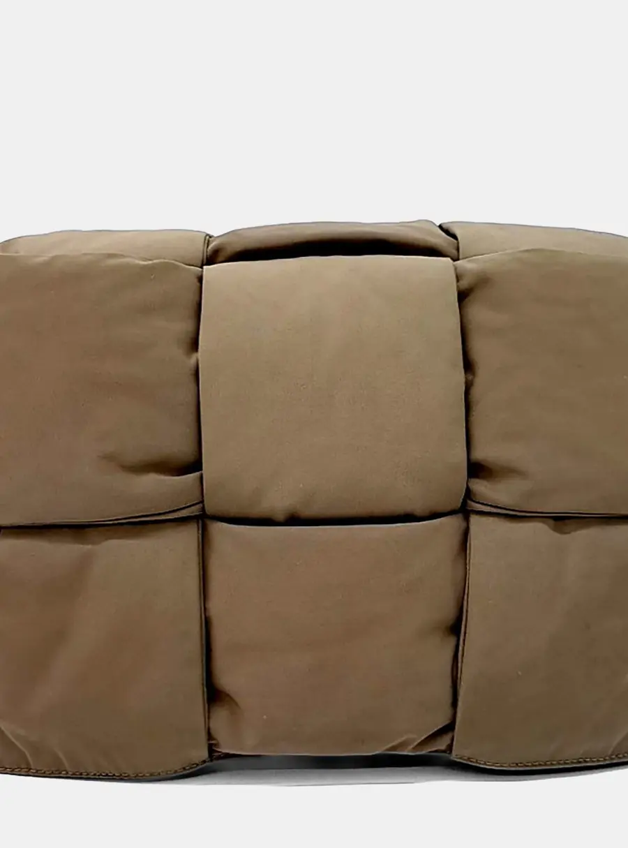 Bottega Veneta Brown Fabric  Padded Tech Cassette Bag