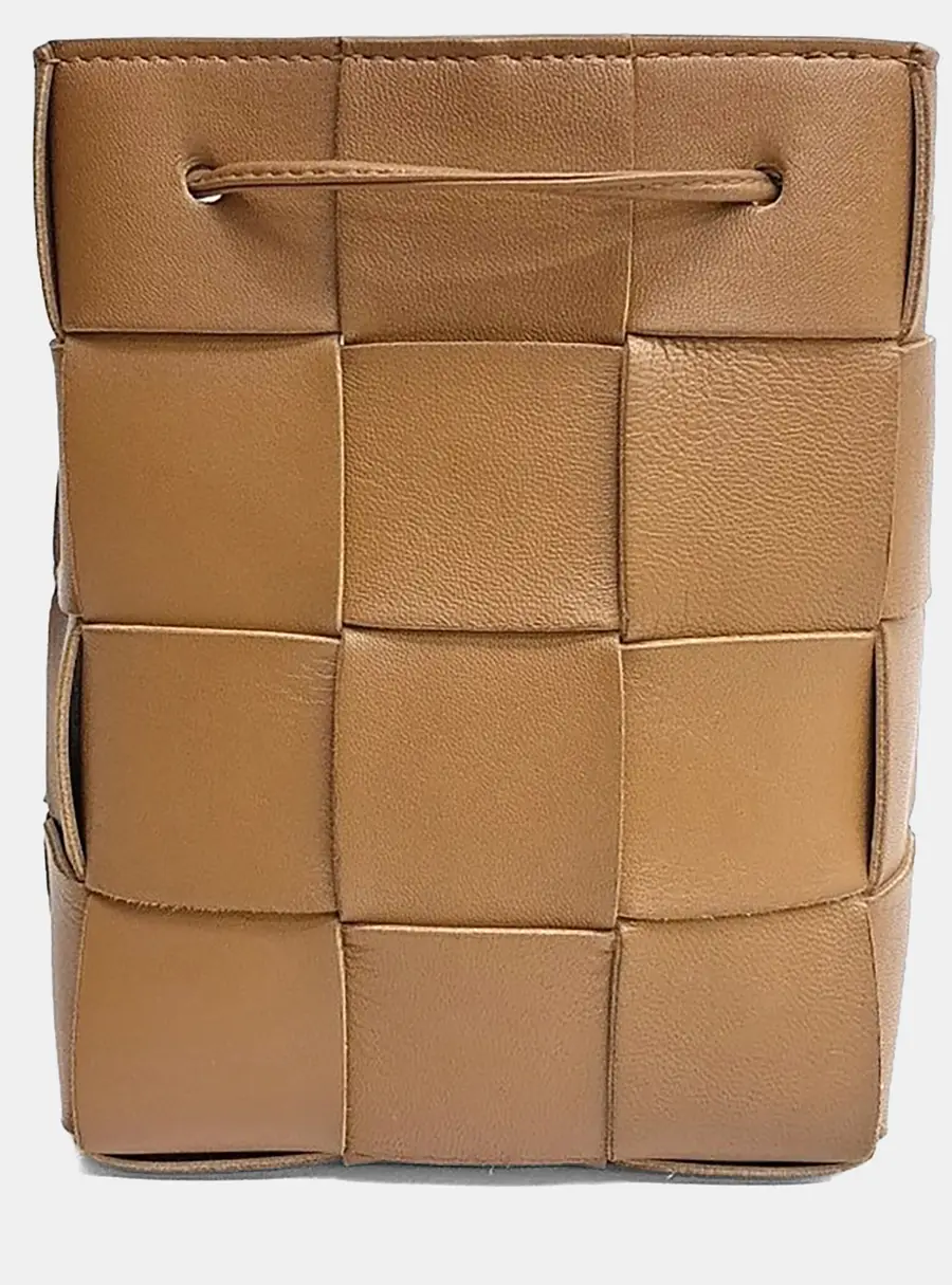 Bottega Veneta Brown Leather Cassette Bucket Bag