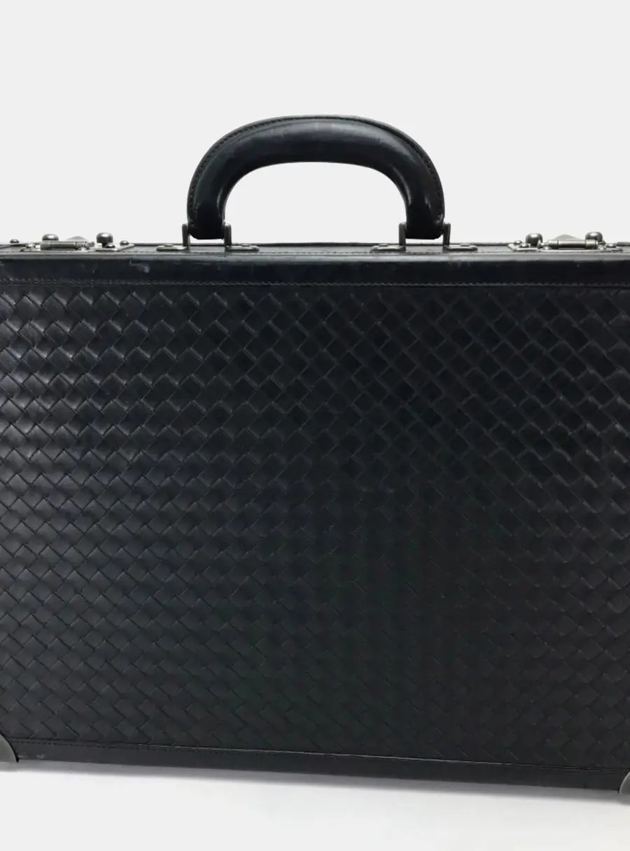 Bottega Veneta Intrecciato Black Leather Business Bag