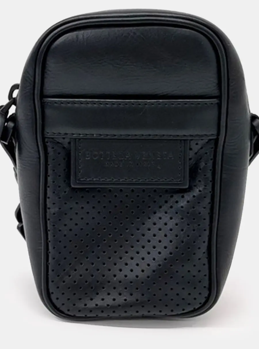 Bottega Veneta Black Leather Crossbody Bag