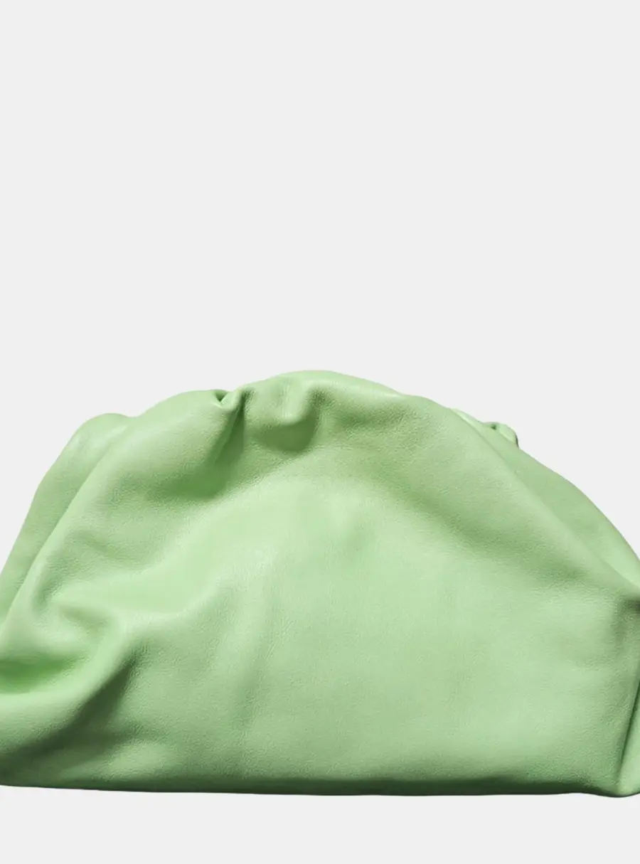 Bottega Veneta The Pouch Medium Mint Green Leather Clutch Bag