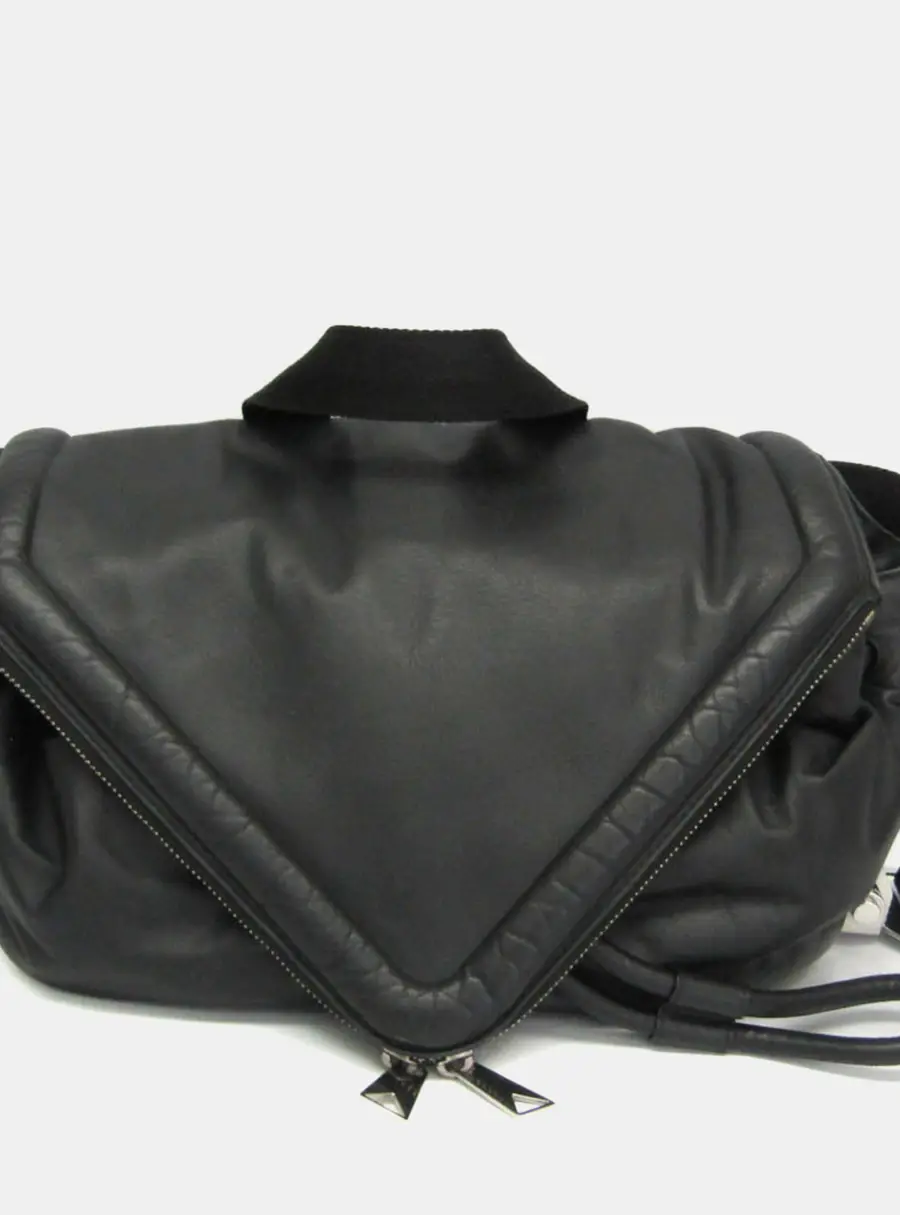 Bottega Veneta Beak Black Calfskin Leather Belt Bag