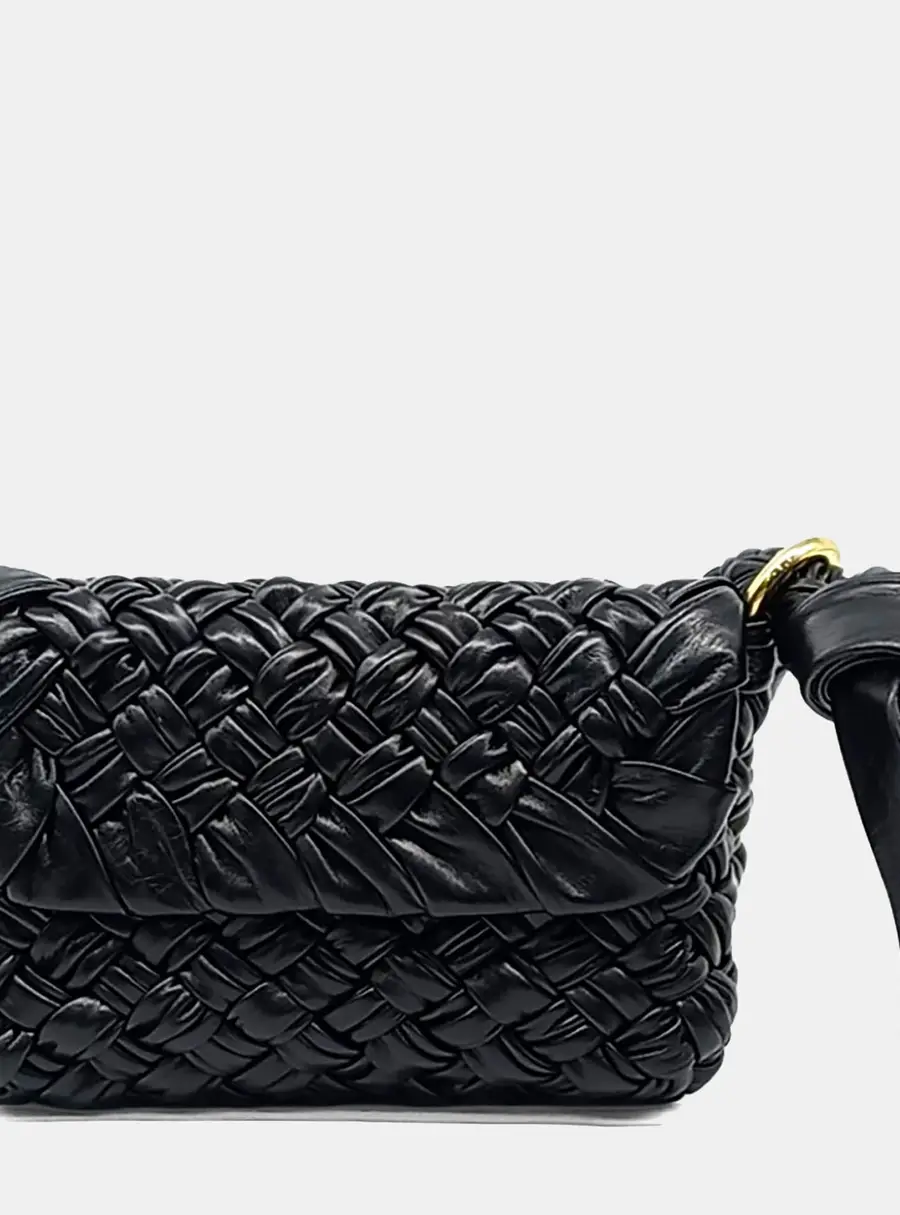 Bottega Veneta Calimero Citta Black Nappa Leather Shoulder Bag