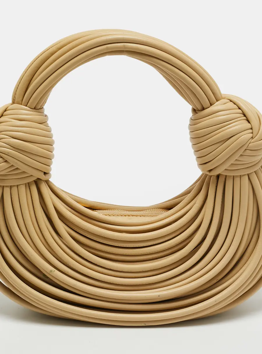 Bottega Veneta Double Knot Mini Beige Leather Hobo