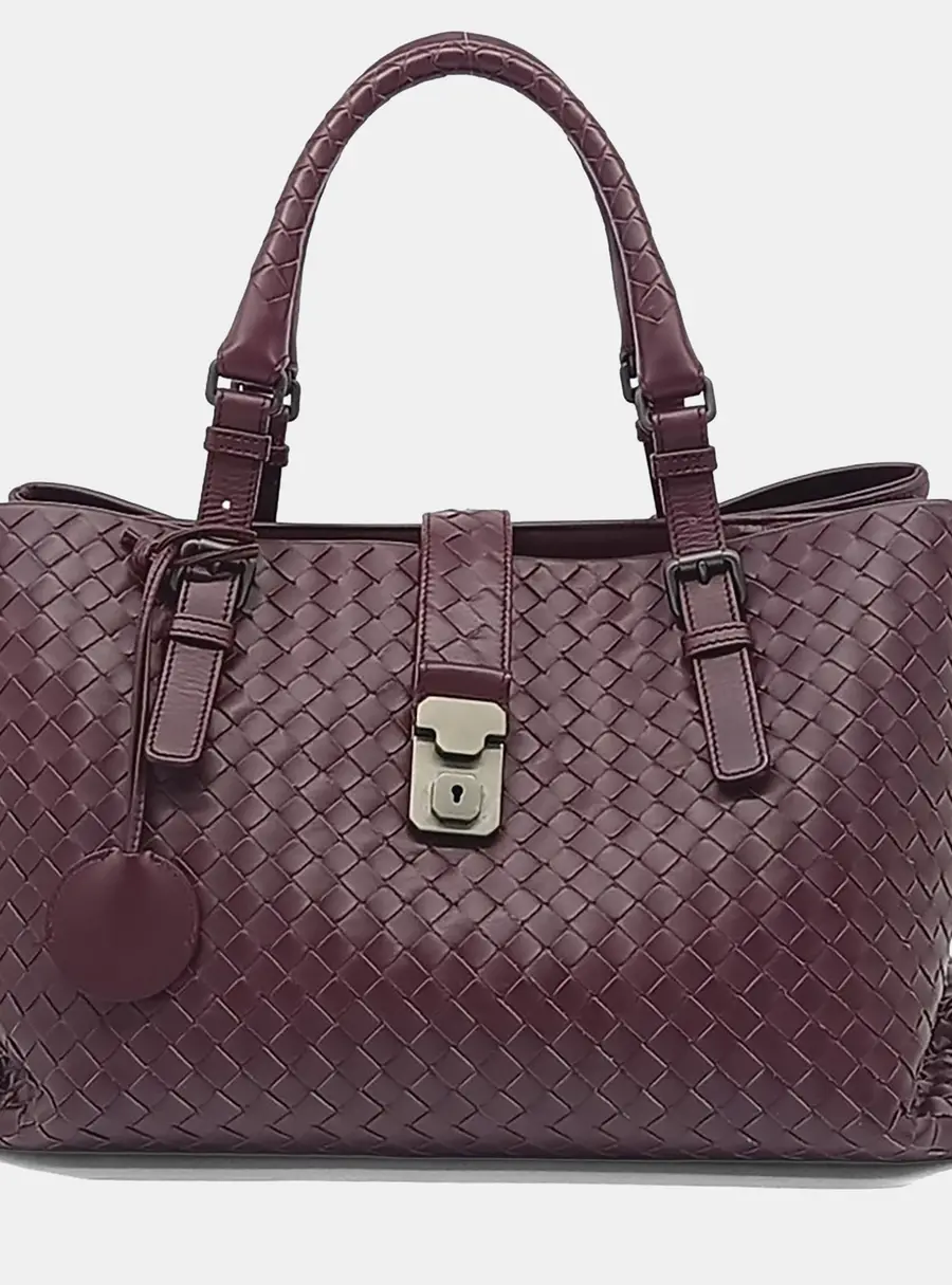 Bottega Veneta Red Leather Mesh Roma Bag