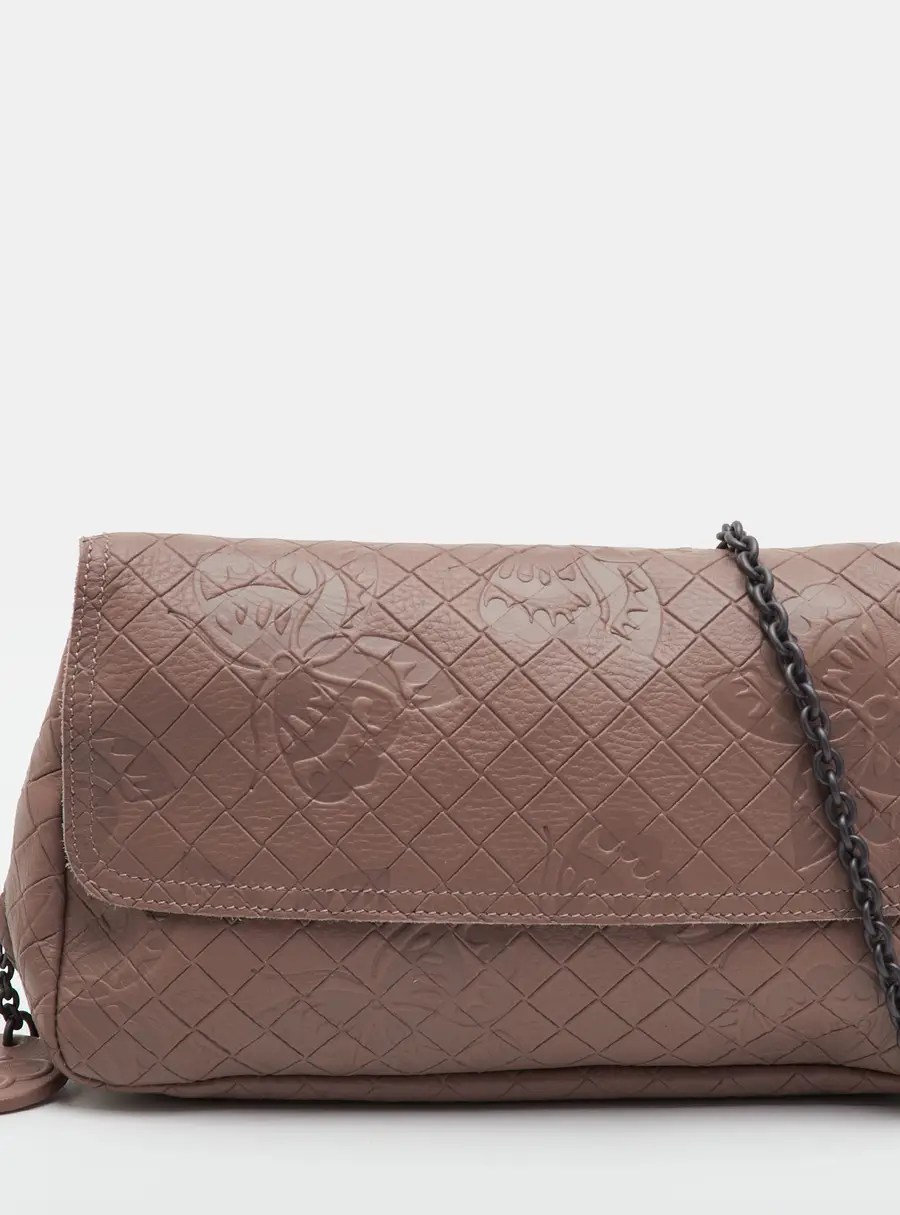 Bottega Veneta Dusty Rose Intrecciato Leather Chain Crossbody Bag
