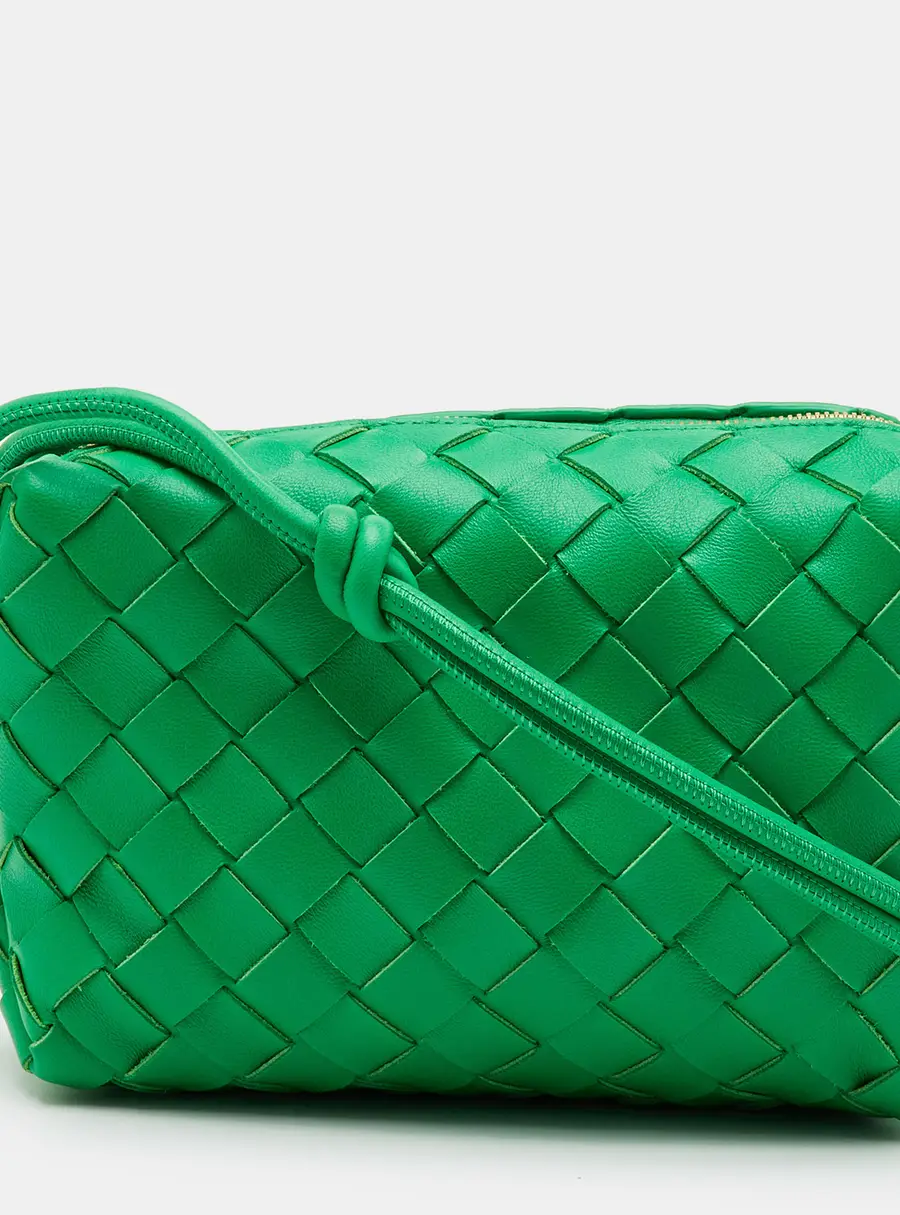 Bottega Veneta Loop Mini Green Intrecciato Leather Camera Bag