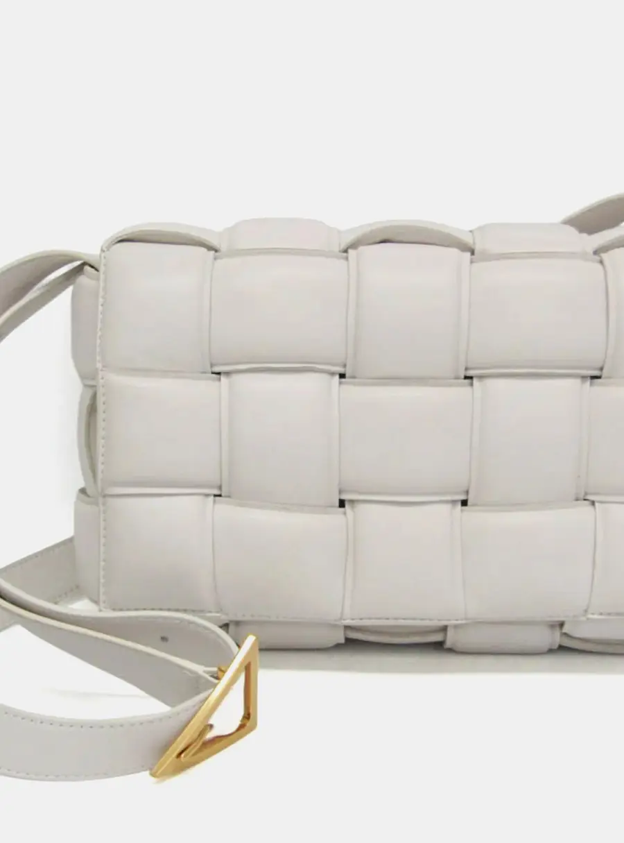 Bottega Veneta Intrecciato Padded Cassette Medium Off -white Lambskin Leather Shoulder Bag