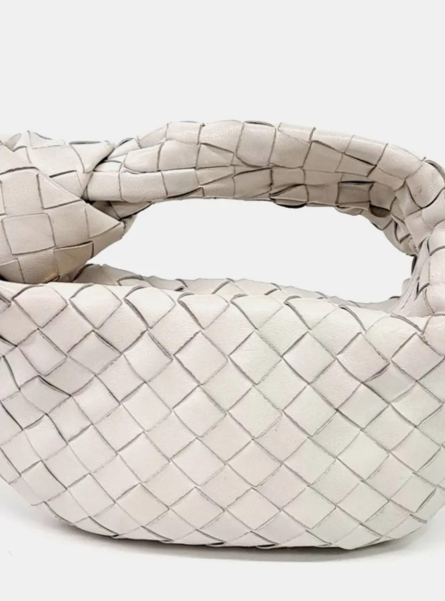 Bottega Veneta White Leather BV Mini Jody Bag