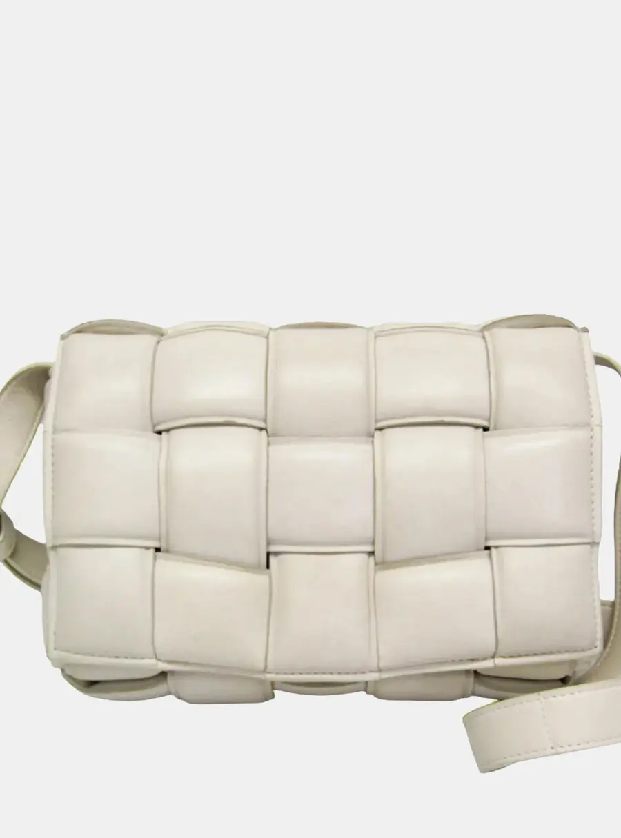 Bottega Veneta Intrecciato Padded Cassette Off -white Lambskin Leather Shoulder Bag