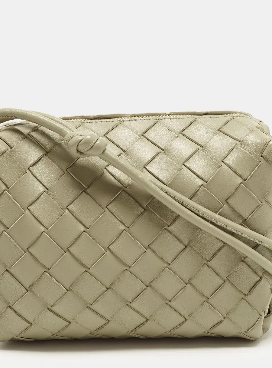 Bottega Veneta Loop Mini Light Green Intrecciato Leather Camera Bag