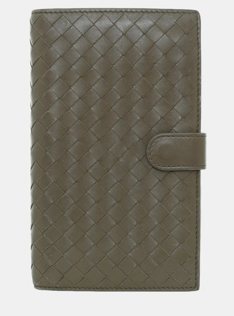 Bottega Veneta Intrecciato Wallet Taupe Lambskin Leather Bi-Fold Wallet