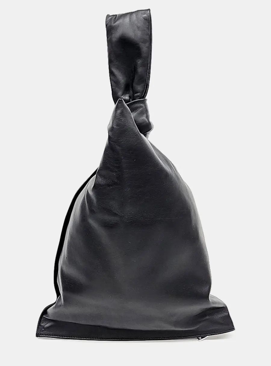 Bottega Veneta Black Leather BV Twist