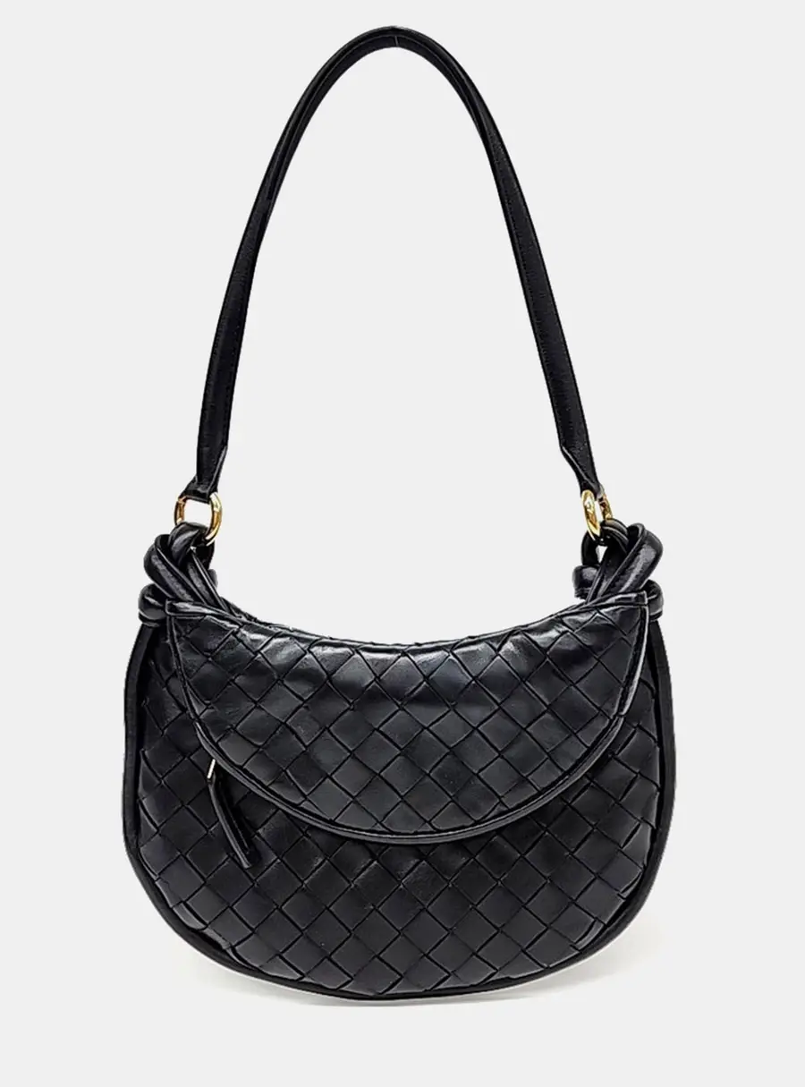 Bottega Veneta Gemelli Black Leather Small Shoulder bag
