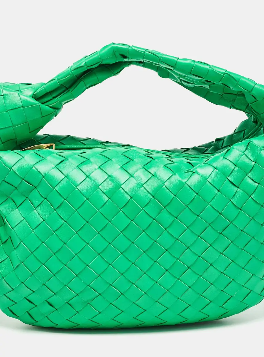 Bottega Veneta Green Intrecciato Leather Teen Jodie Hobo