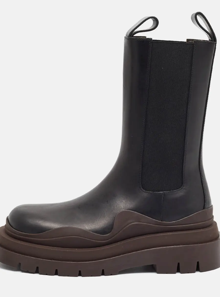 Bottega Veneta Tire Size 38 Black Leather Boots