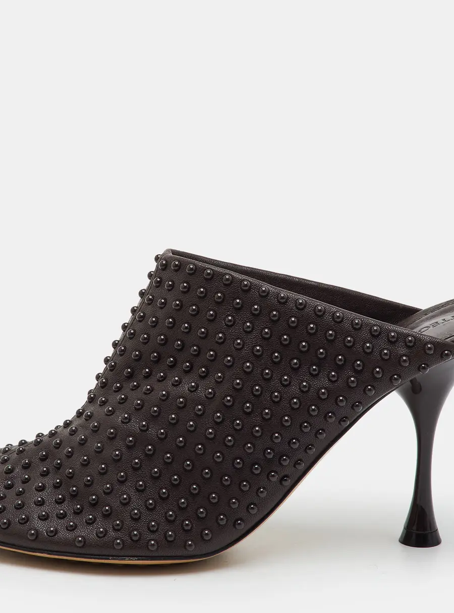 Bottega Veneta Dot Size 38 Dark Brown Leather Mules