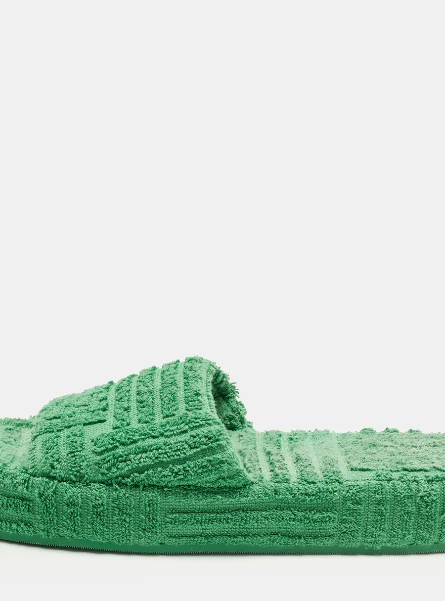 Bottega Veneta Resort Sponge Size 39 Green Fabric Flats