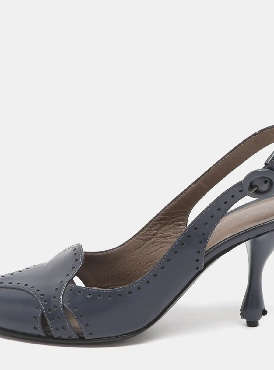 Bottega Veneta Size 36 Blue Leather Slingback Pumps