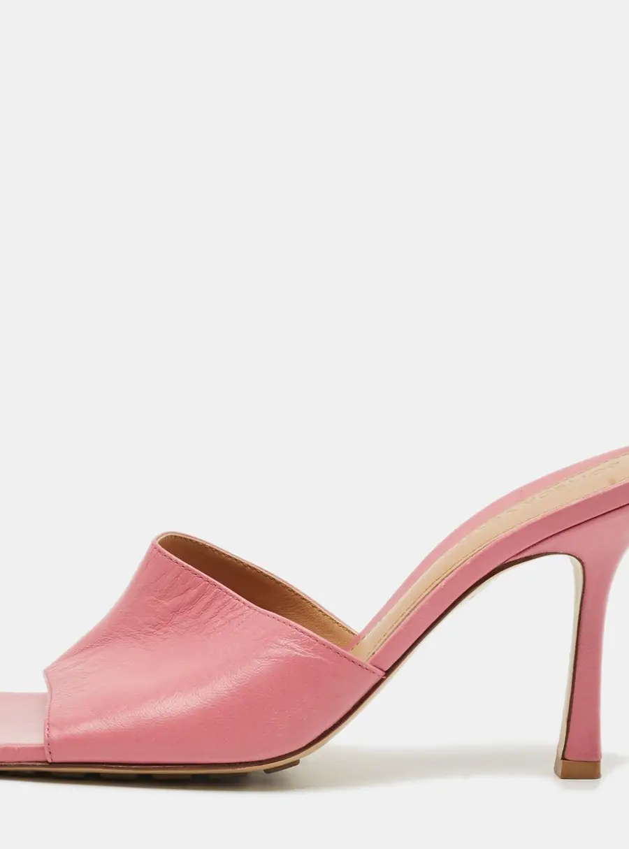 Bottega Veneta Stretch Size 37 Pink Leather Slide Sandals
