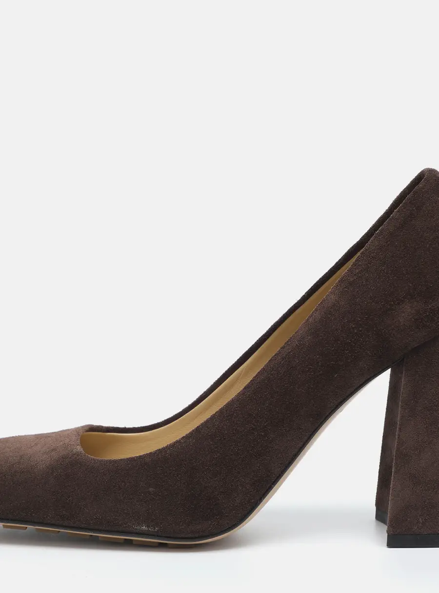 Bottega Veneta Tower Size 39 Brown Suede Pumps