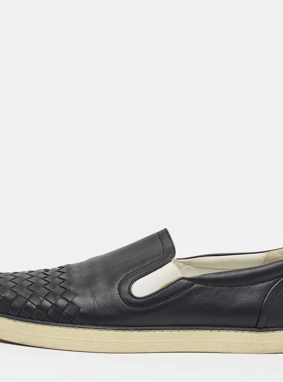 Bottega Veneta Dodger Size 40.5 Black Leather Slip On Sneakers