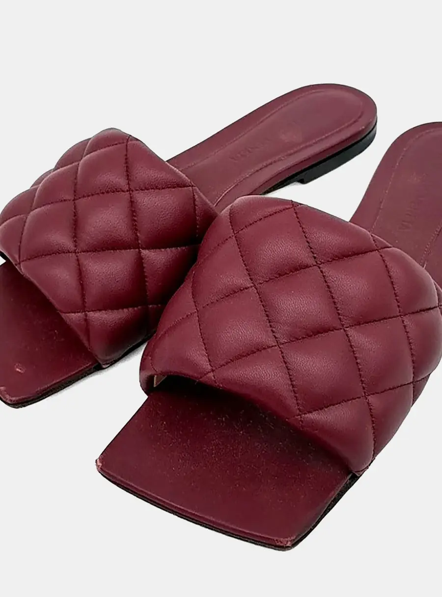 Bottega Veneta Red Leather Slippers EU 36.5