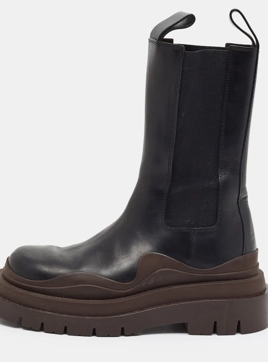 Bottega Veneta Tire Size 36 Black Leather Chelsea Boots