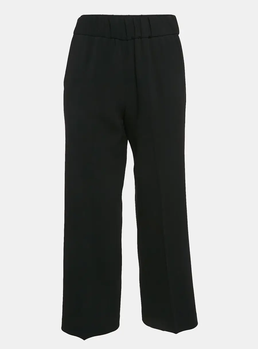 Boutique Moschino Black Crepe Wide Leg Pants S