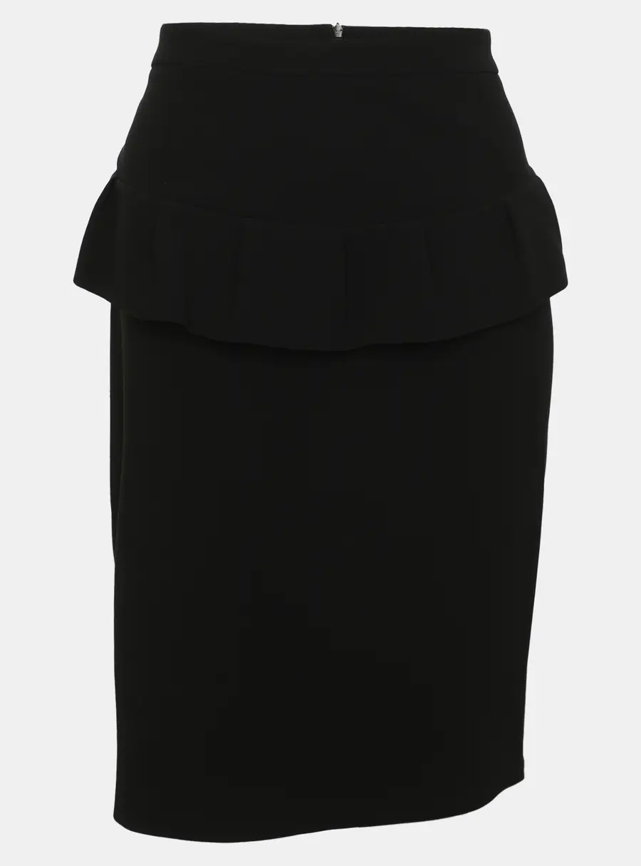 Boutique Moschino Black Crepe Knee Length Skirt S