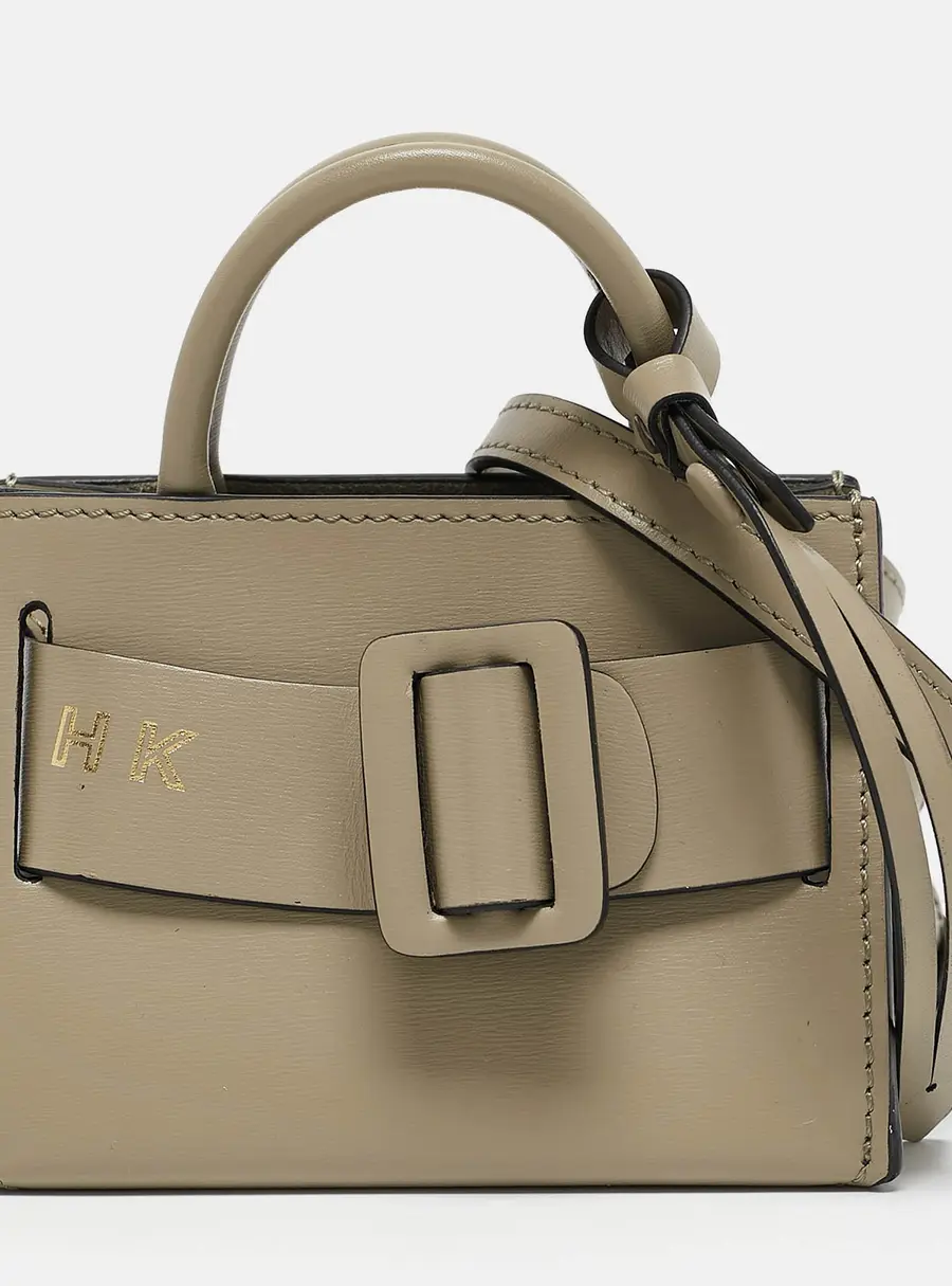 Boyy Khaki Green Leather Micro Bobby Charm Bag