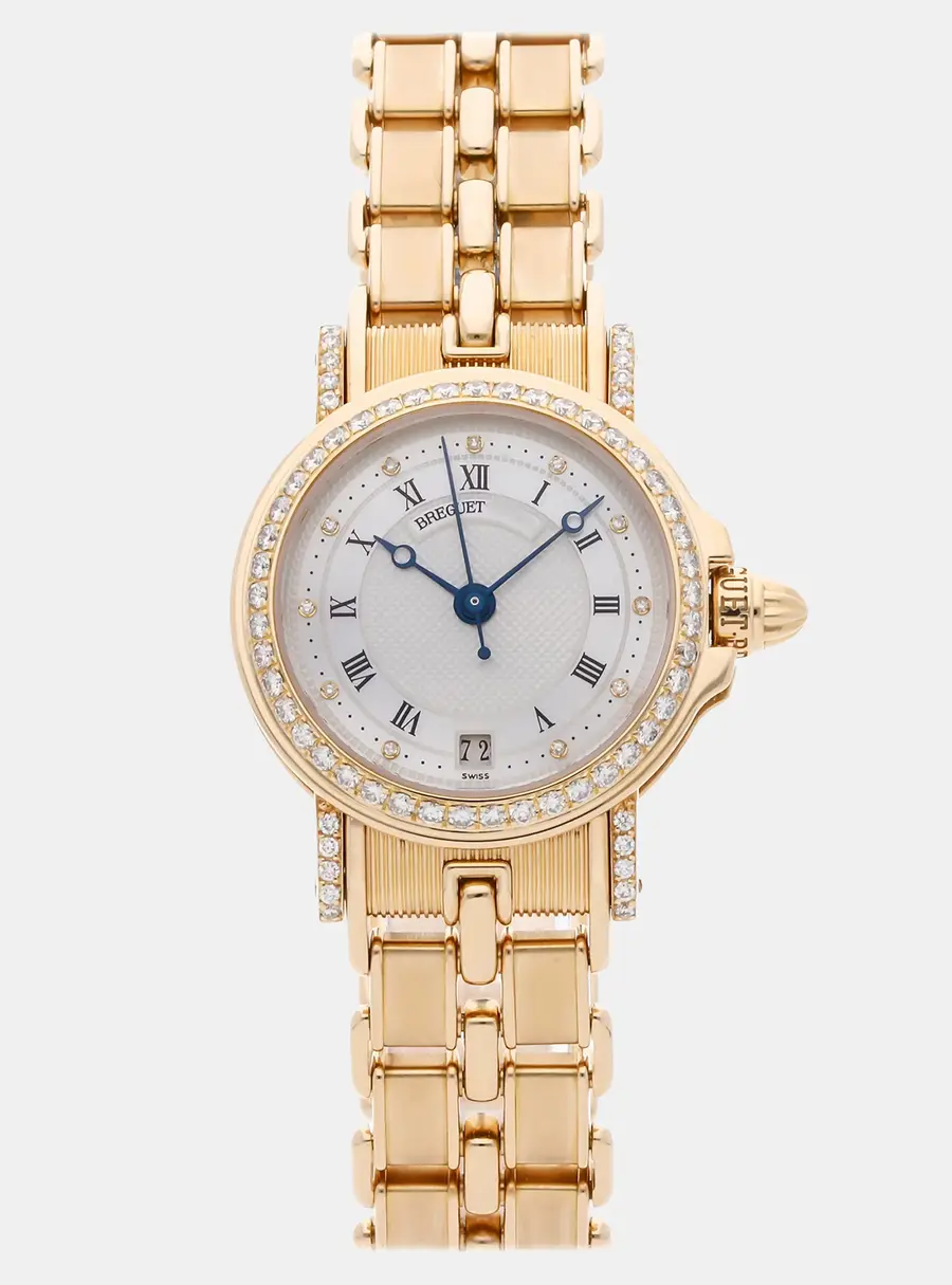 Breguet Marine 8401BA/52/A40 White 18K Yellow Gold Automatic Women Wristwatch 26mm