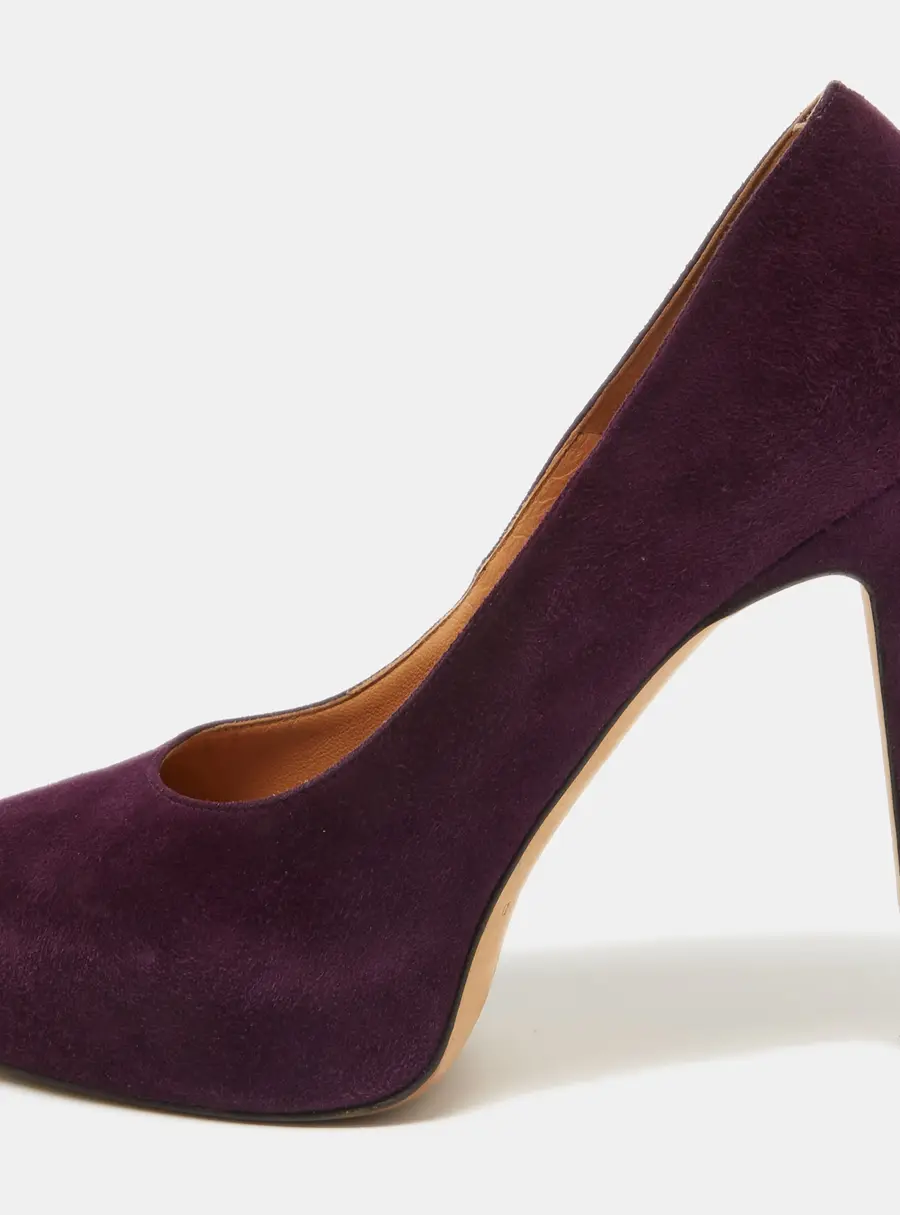 Brian Atwood Purple Suede Maniac Platform Pumps Size 38.5