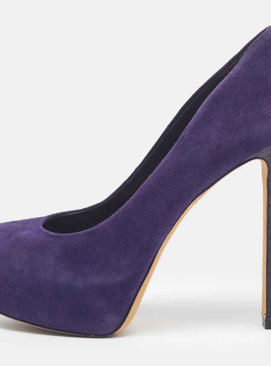 Brian Atwood Size 39 Purple Suede Platform Pumps