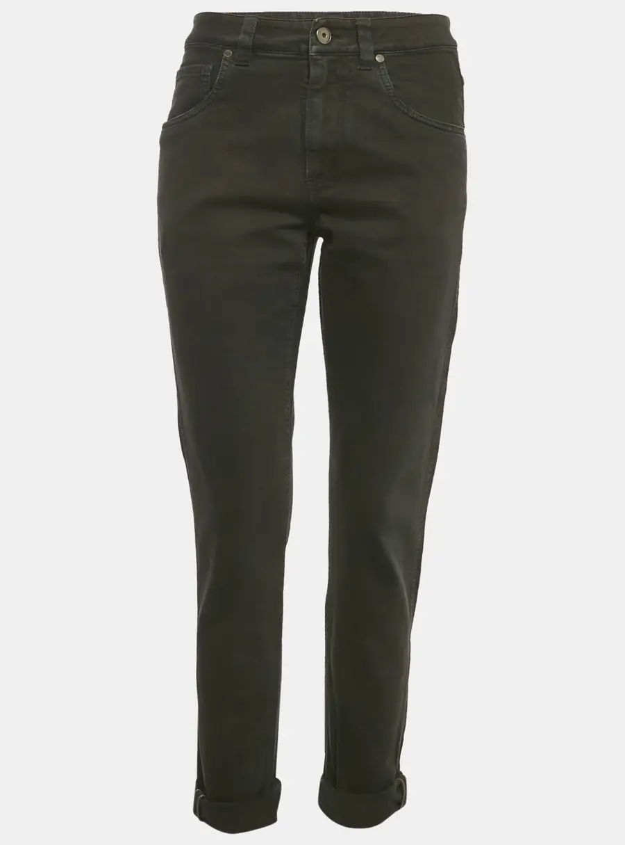 Brunello Cucinelli Black Denim Straight Leg Mid Rise Jeans S/Waist 27"