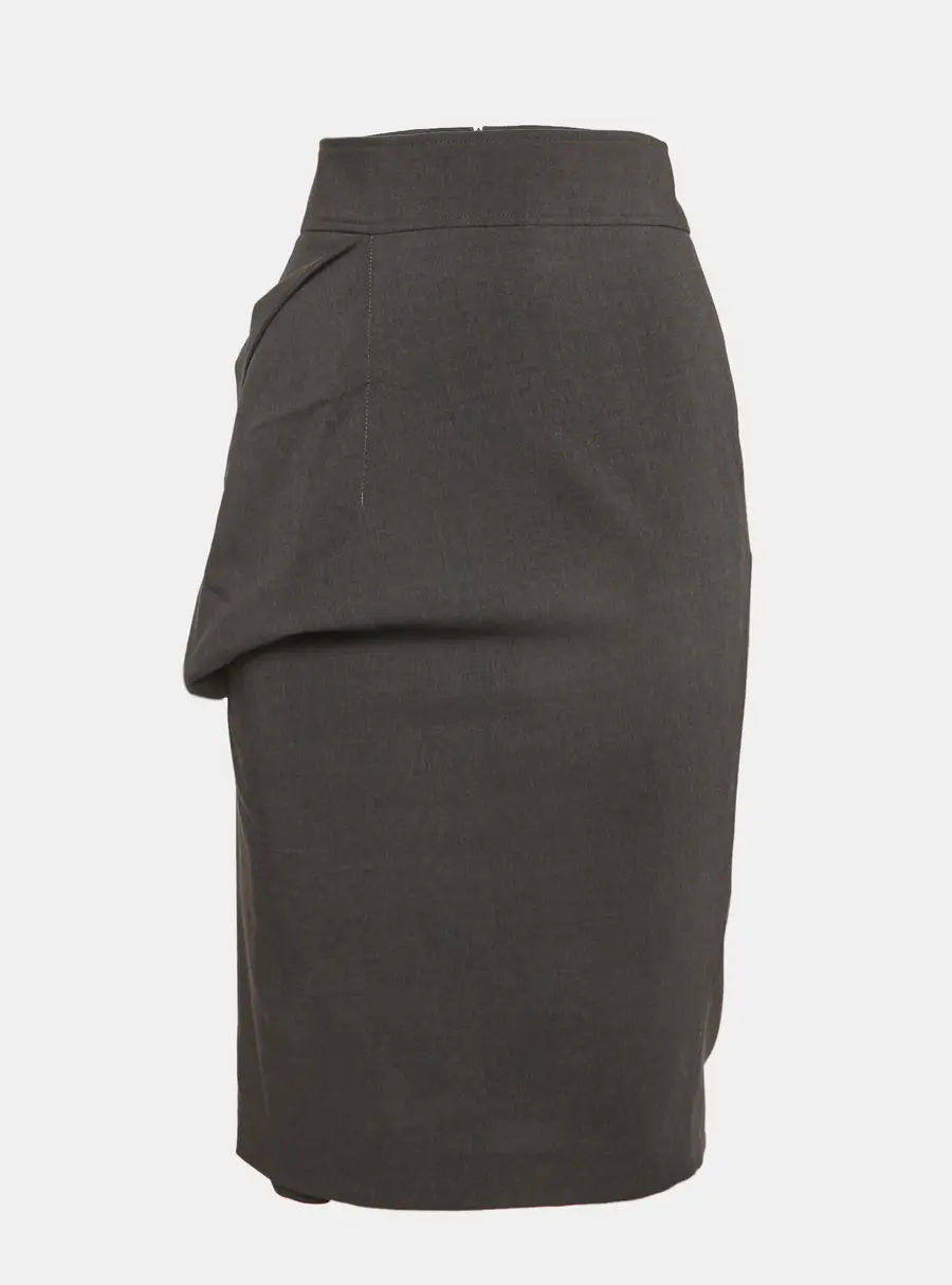 Brunello Cucinelli Grey Wool Pencil Skirt S