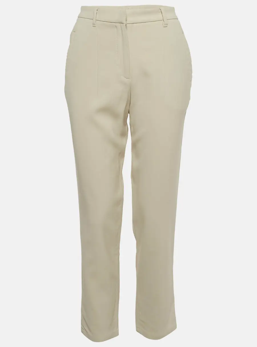 Brunello Cucinelli Beige Wool Blend Straight Fit Trousers S