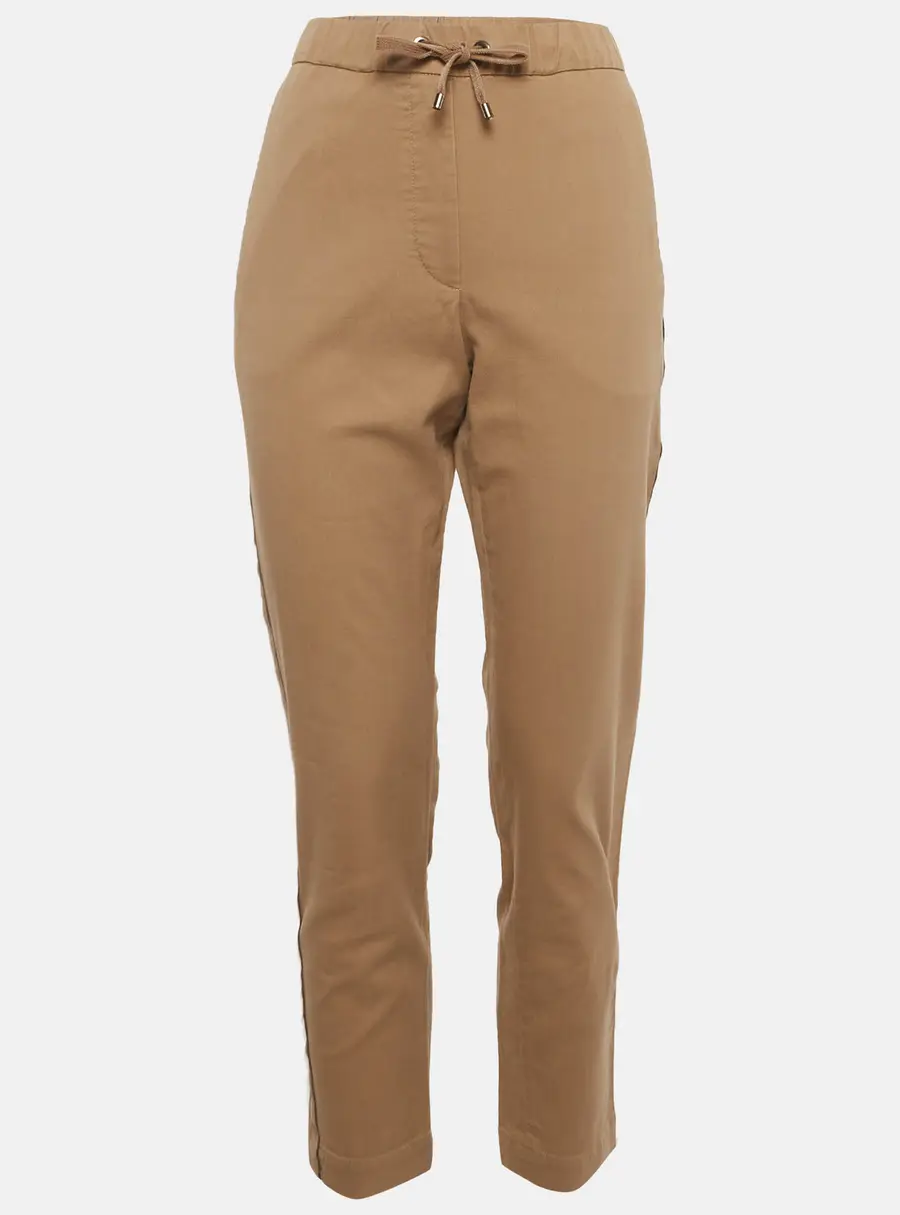 Brunello Cucinelli Brown Twill Drawstring Trousers L
