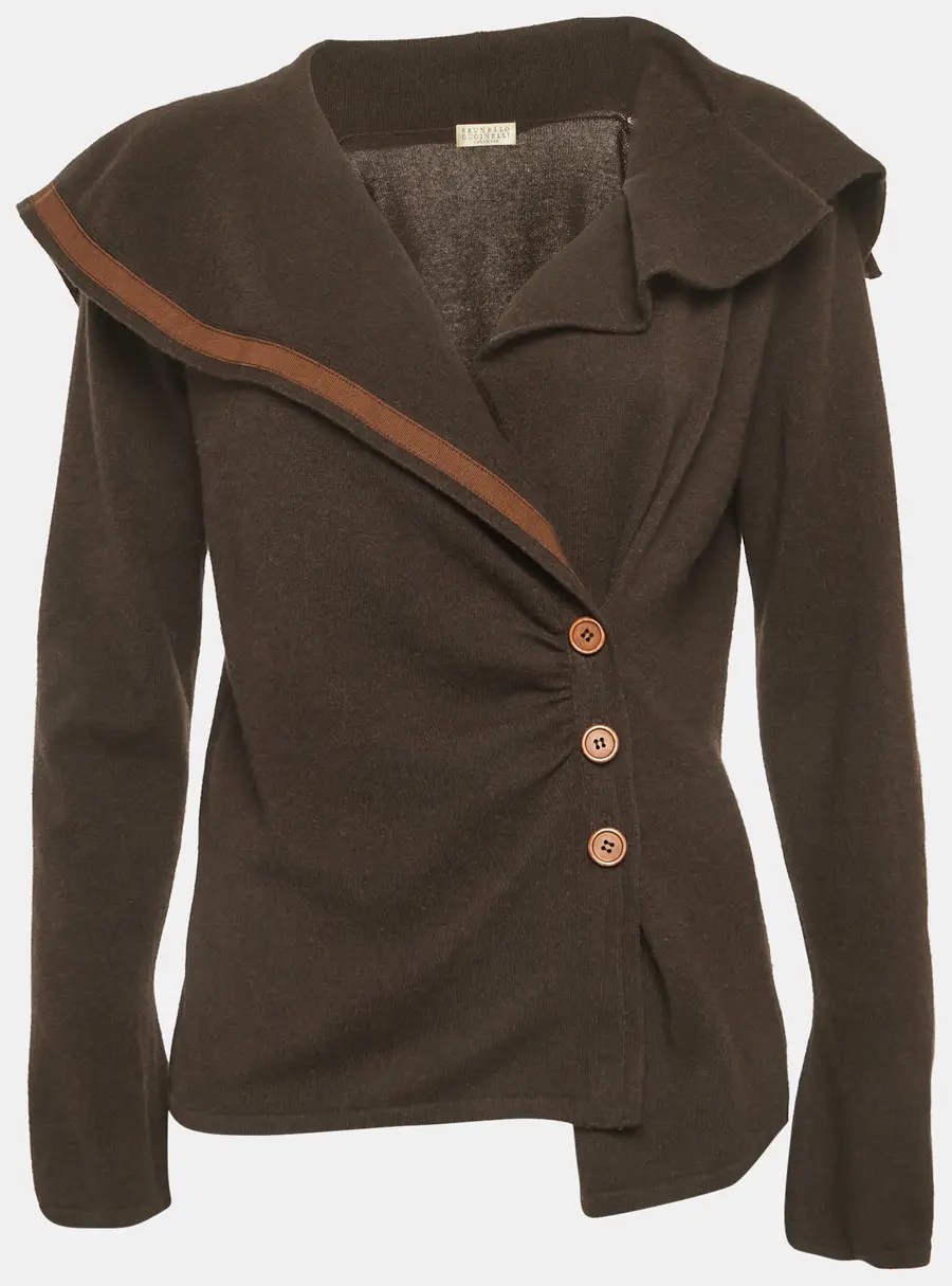 Brunello Cucinelli Brown Cashmere Cardigan L