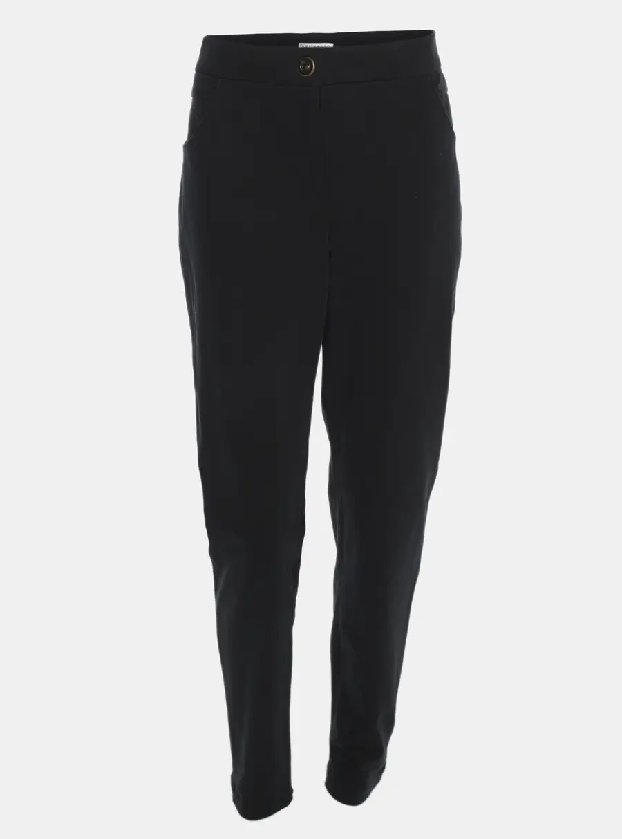 Brunello Cucinelli Navy Blue Stretch Cotton Trousers L