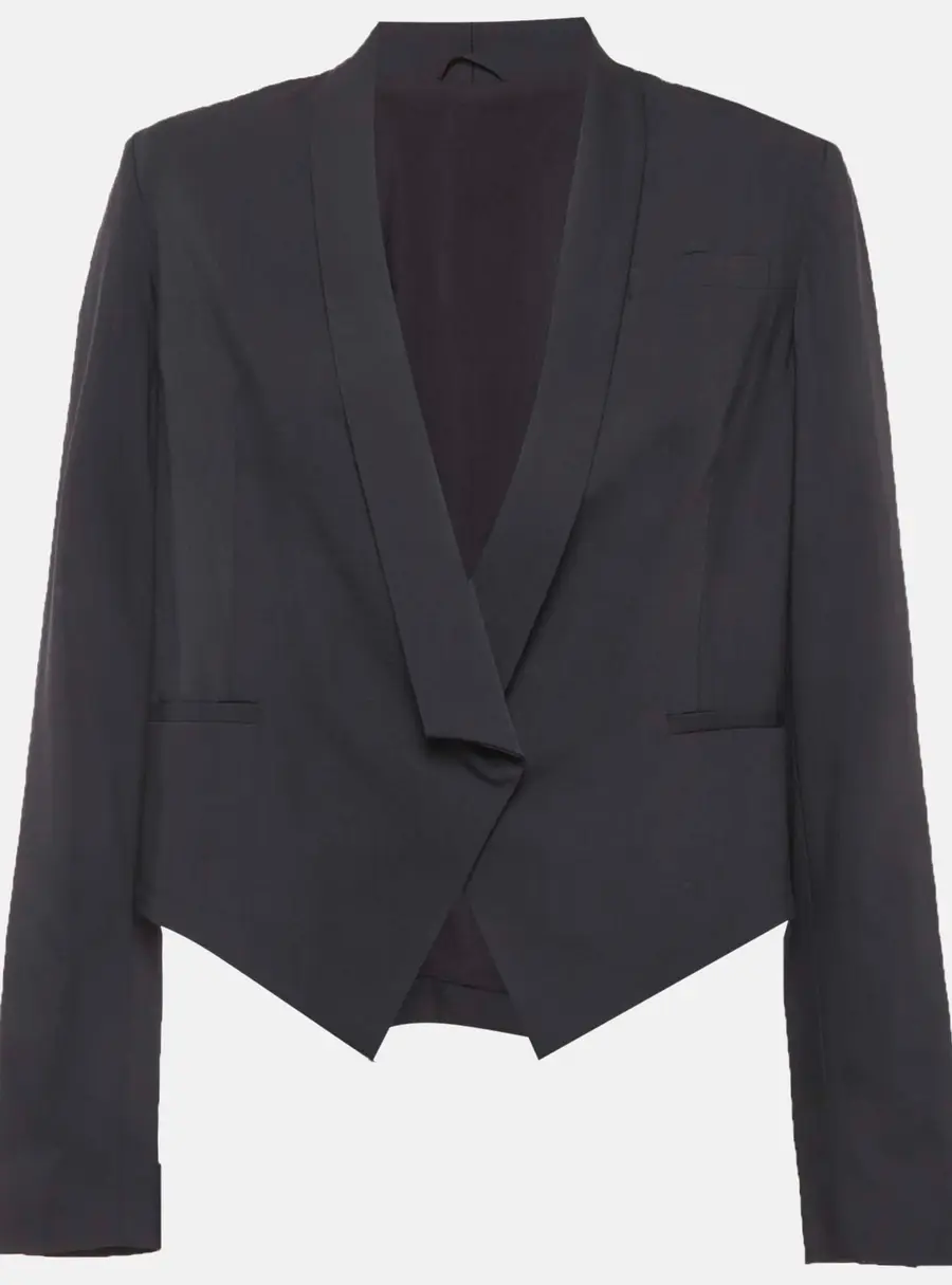 Brunello Cucinelli Grey Wool Crop Blazer M