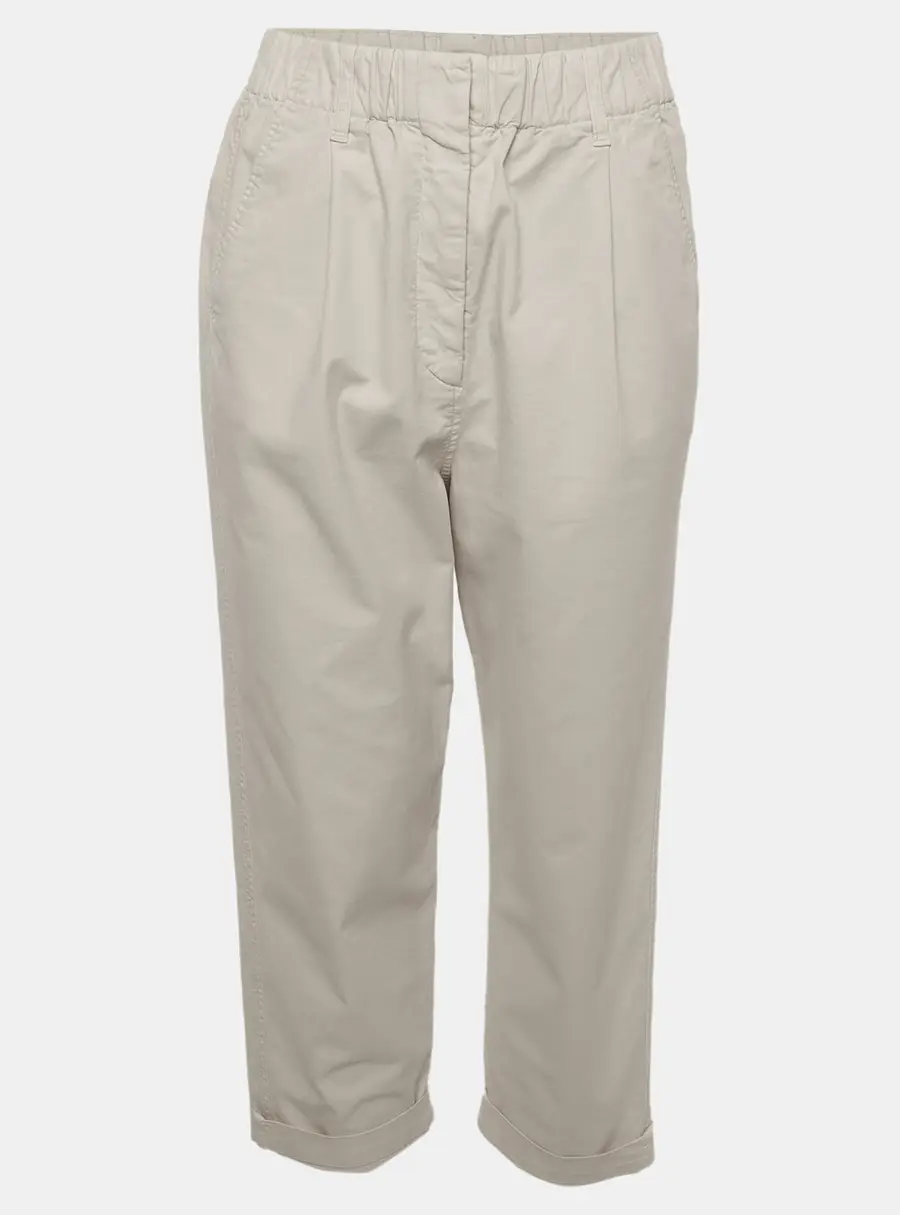 Brunello Cucinelli Beige Chino Cropped Trousers S
