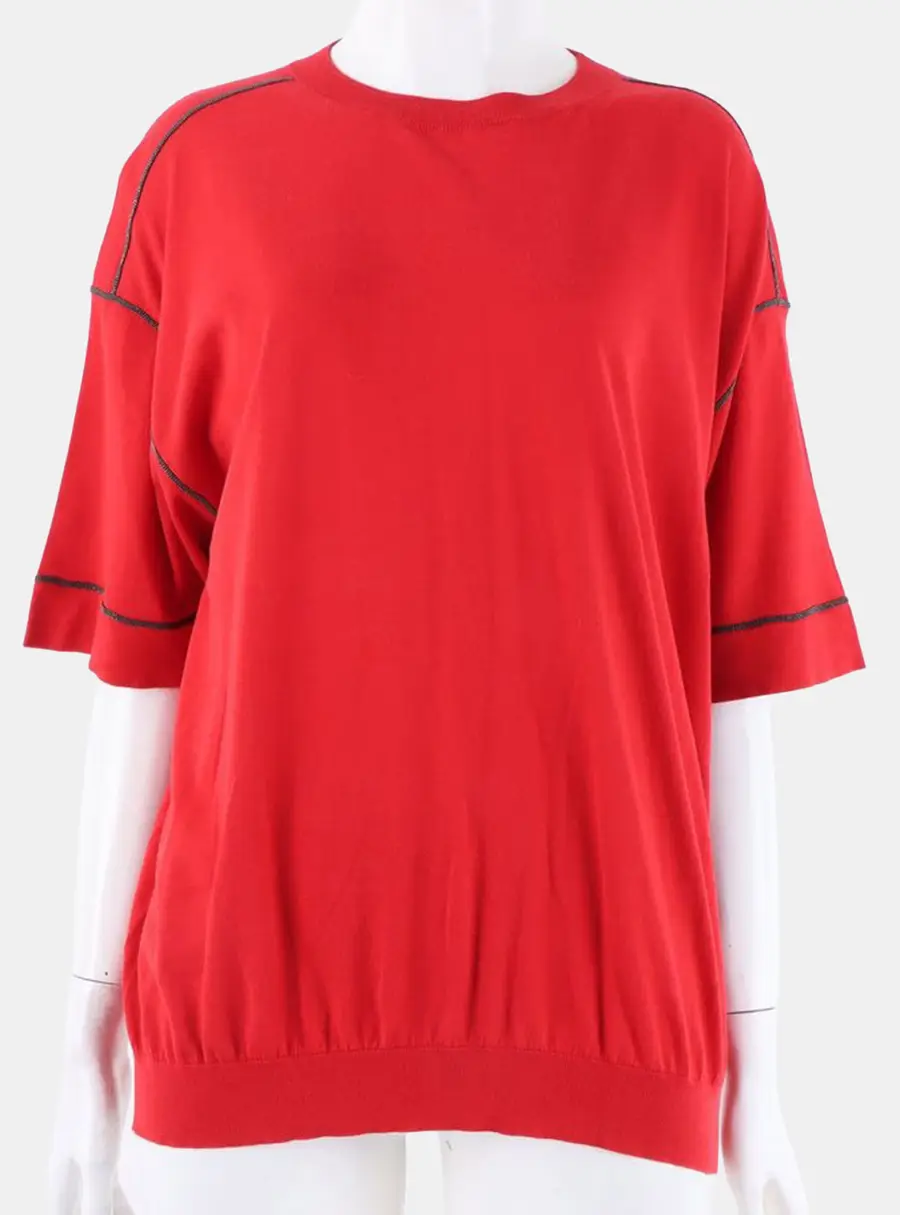Brunello Cucinelli Red Cotton knitwear Size S