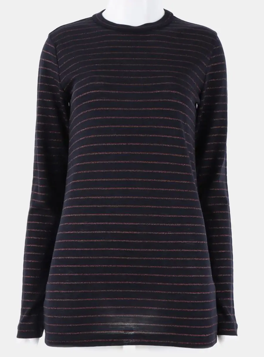 Brunello Navy Blue Wool Cucinelli Long Sleeves Size M